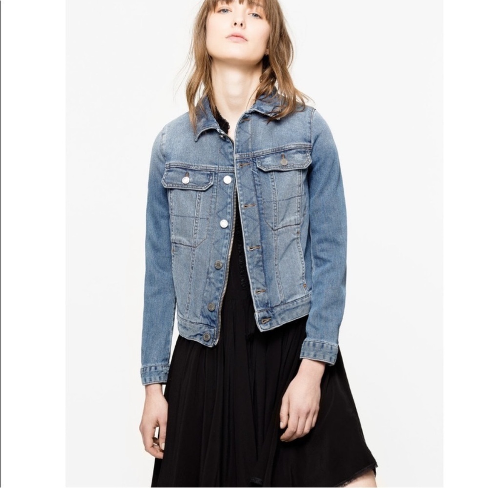 Zadig & Voltaire Kioky Denim Jacket studded amour size medium